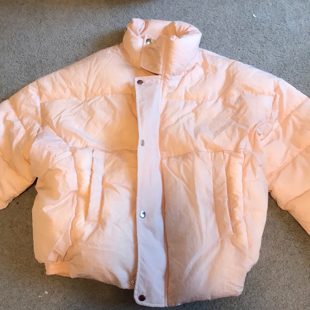 baby pink free people puffer